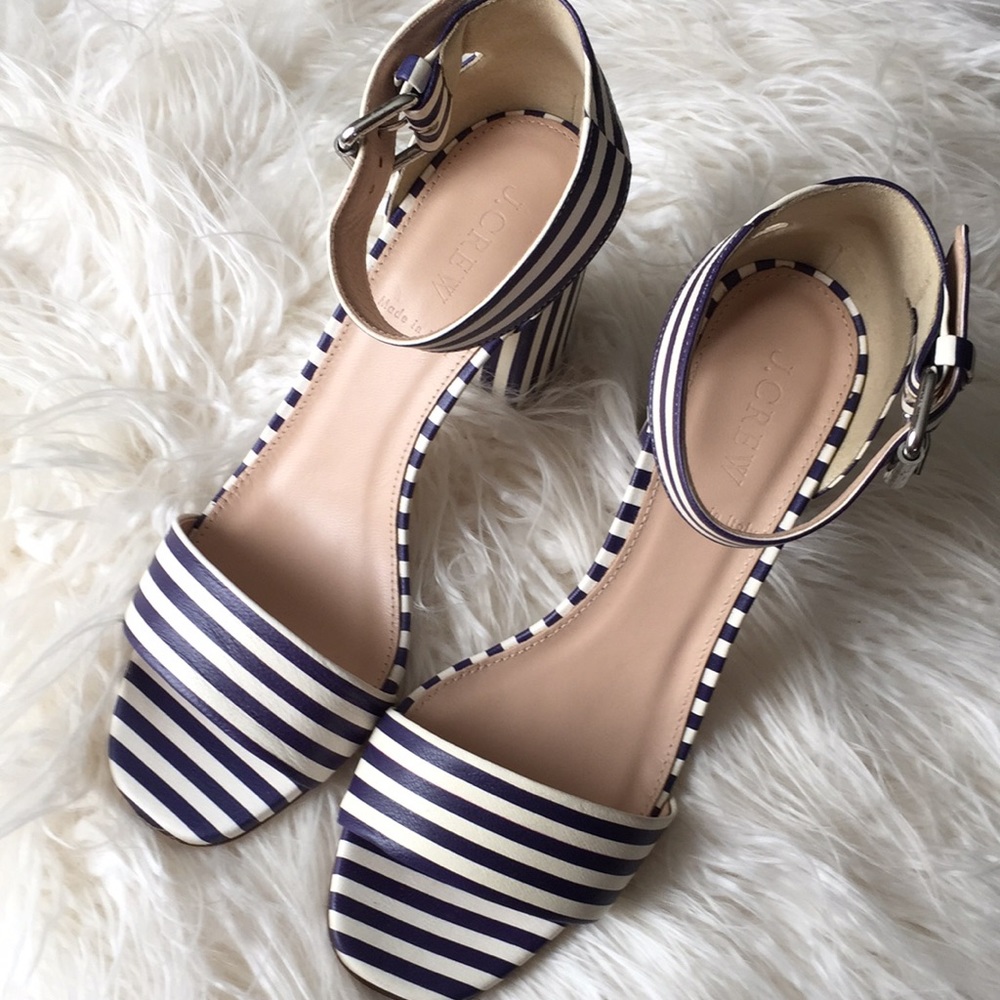 JCREW STRIPED HIGH HEEL SHOE sz7 NIB